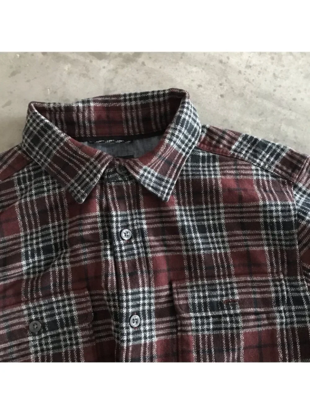 The North Face Flannel Shirt Men Small Plaid Black Burgundy Outdoor Grunge Skate